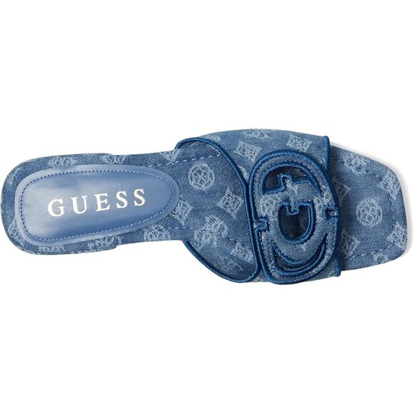 GUESS Tarishae Women's Sandals Medium Blue Denim/White - Picture 2 of 6